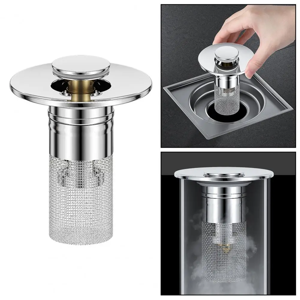 Sink Stopper with Anti-clogging Basket with Most Sinks Upgraded 2-in-1 Pop-up Sink Stopper with Removable Stainless for 1.1-1.45