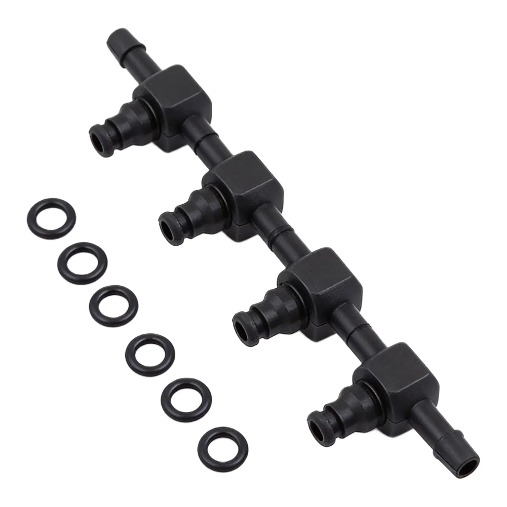 Engine Fuel Flow Connector BLACK Diesel Injector Connector Sealing Ring Included Stable Structure Engine Repair