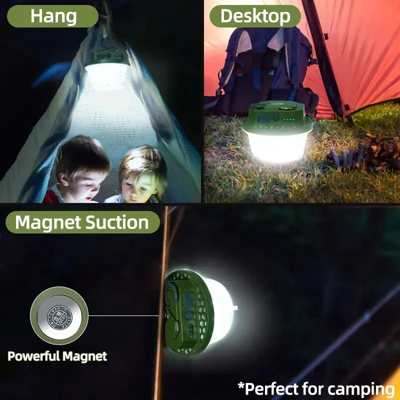 Rechargeable Camping Lights Outdoor Tents Lanterns Flashlights Fishing Work Maintenance Emergency Lighting LED 4800MAH USB 15W