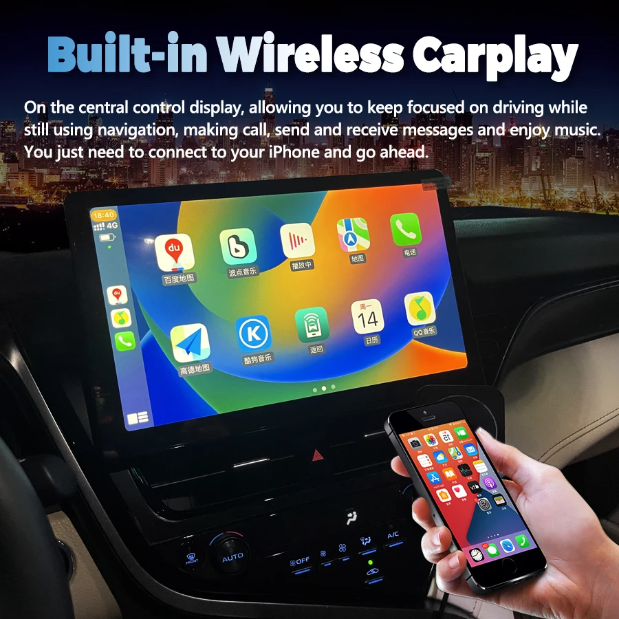 12.8inch For Toyota Camry 2022 2021 Radio Android 13 Screen Multimedia Video Player GPS Navigation Wireless Carplay Head Unit