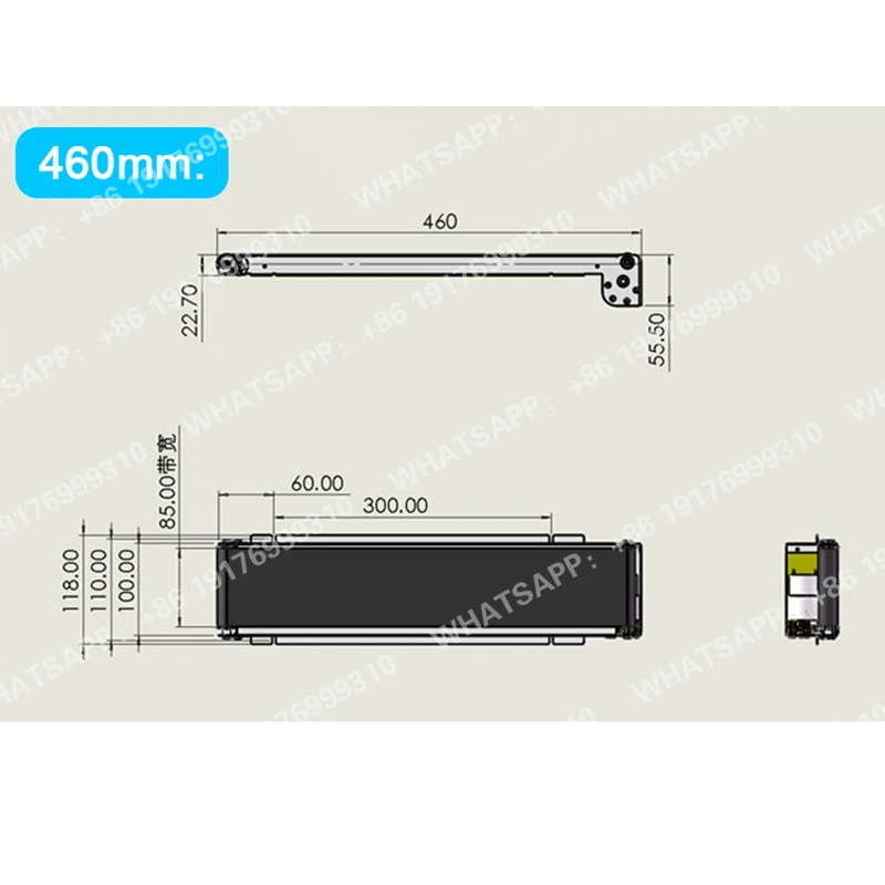 Mini Conveyor 460mm 552mm 600mm Stainless Steel Conveyor PU Belt Vending Machine DC Track Cargo Lane Automatic Conveyor Belt