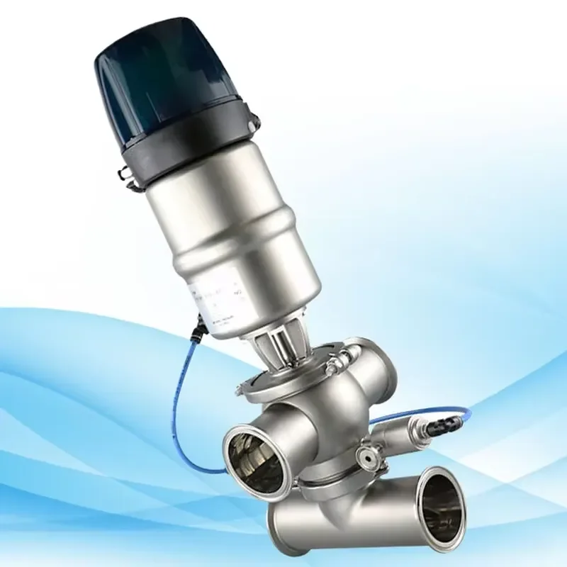 Ace 4 Inch Sanitary Stainless Steel Mixproof Two Ways Single Seat Double Seal Mixing Valve With 24V C Top