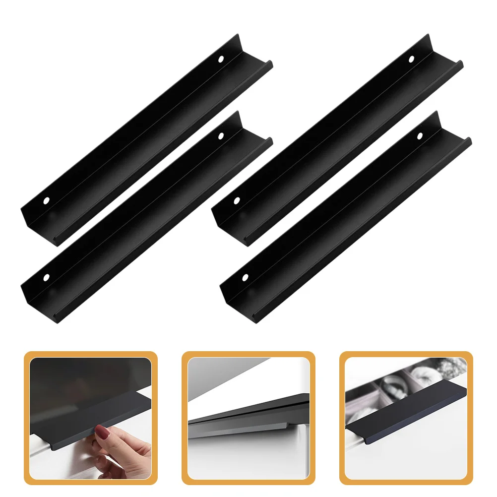 

4Pcs Long Cabinet Handles Modern Kitchen Drawer Pulls Metal Door Pulls Durable Hidden Handles Hardware for Cabinets