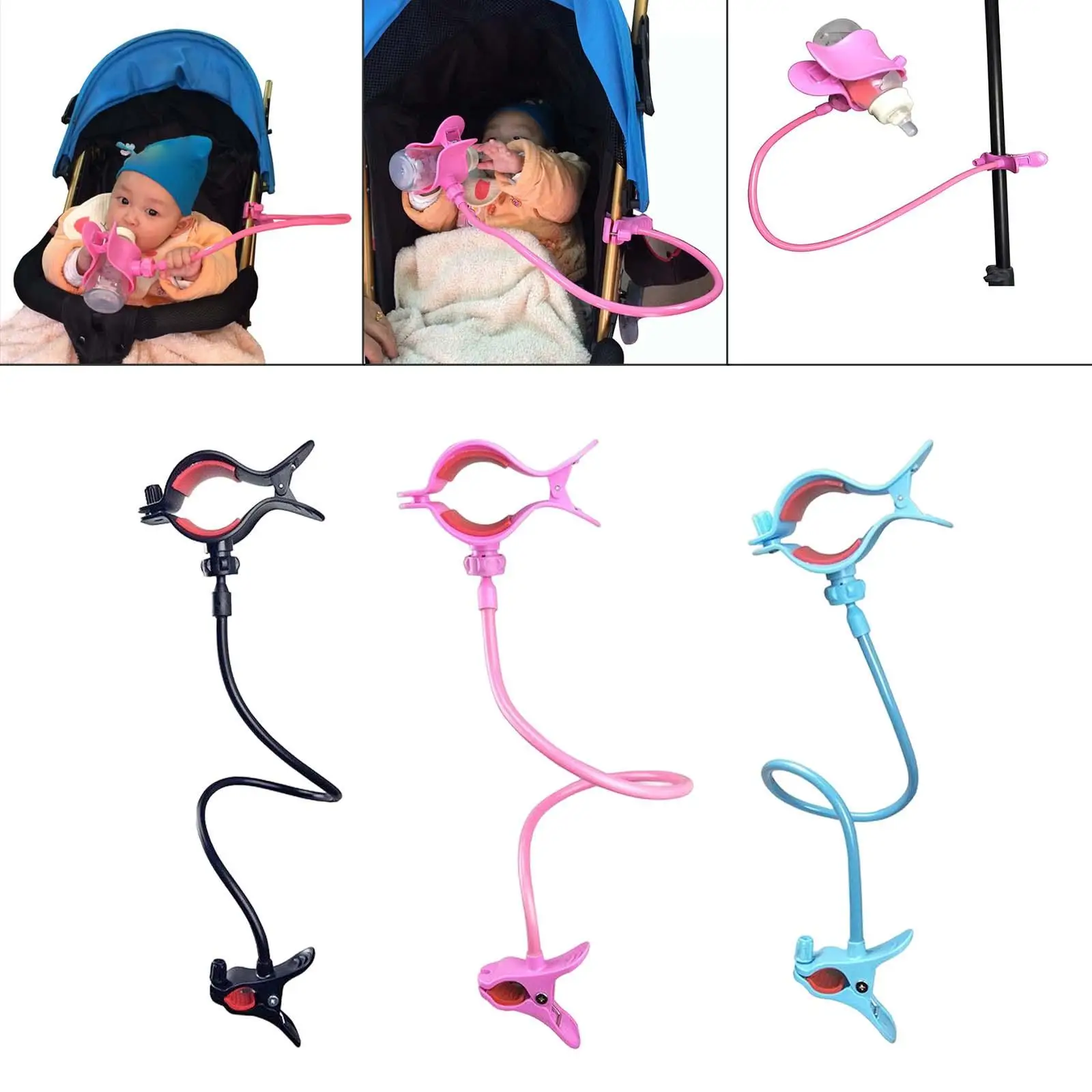 

Держатель для детских бутылочек с гибким длинным кронштейном на 360 градусов, универсальный, без использования рук ° Вращающаяся подставка для детской кроватки для кормления младенцев