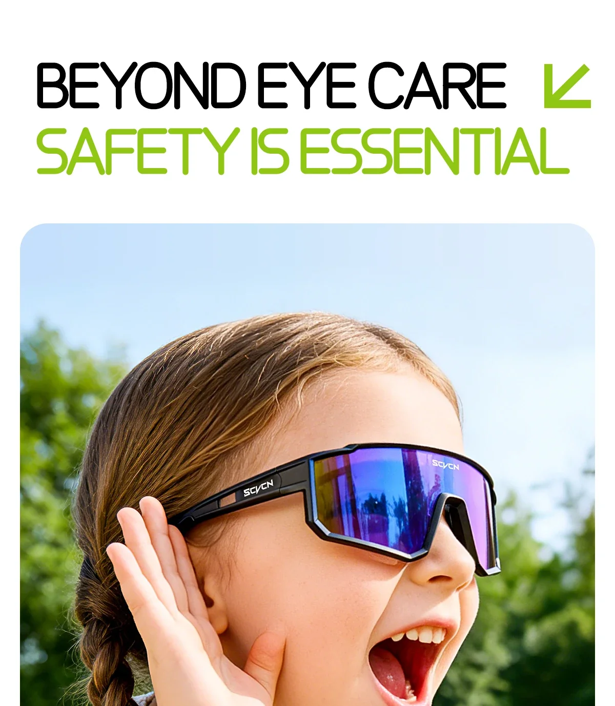 SCVCN Kinder Mode-Sonnenbrille Photochrom UV400 Baseball-Brille Fahrradbrille für Jungen Mädchen Camping Wandern Eyewear 2026 – Detail 8