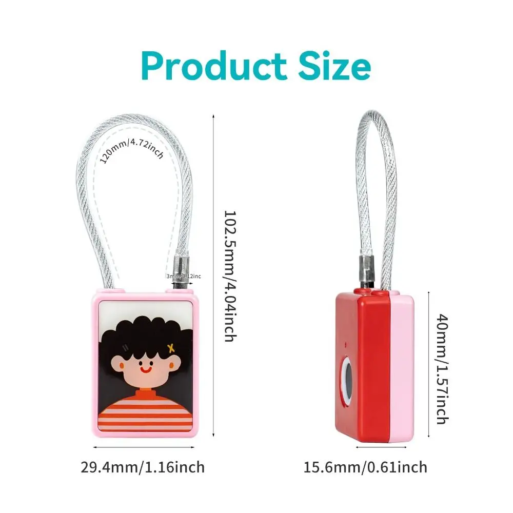 Waterproof Fingerprint Padlock Anti-Cut Durable Design Keyless Cable Lock Soft Steel Rope Anti-Theft 2-in-1 Lock