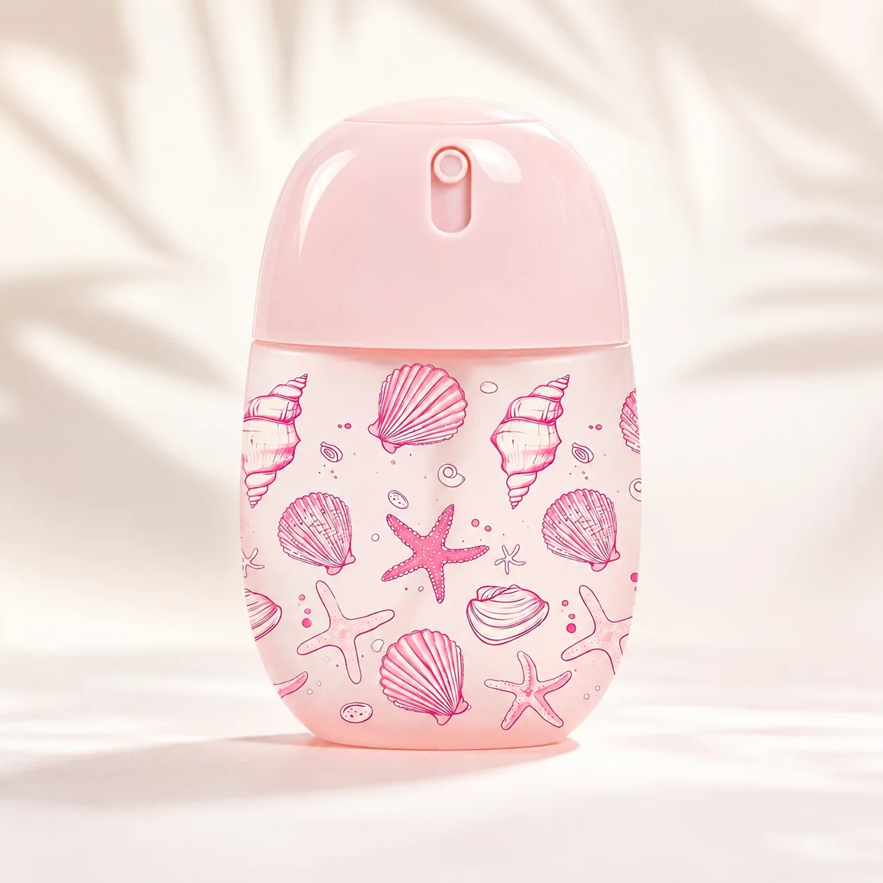 Portable Mini Fine Mist Spray Bottle, Cute Pink Seashell Refillable Facial Mister for Women, Travel, Beach, Office & Makeup