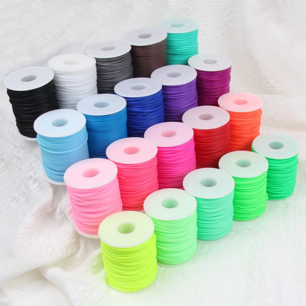 5 Meter/lot 2 3 mm Candy Color Hollow Rubber Rope Resistance Transparent Hose Pipe DIY Jewelry Making Bracelet Supplies