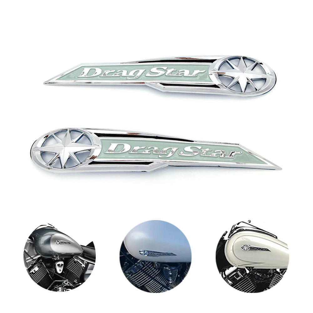 For Yamaha Drag Star XV Vstar XVS 250 650 950 1100 1300 Emblem Badge Decorative Plastic Decals Motorcycle Fuel Gas Tank Stickers