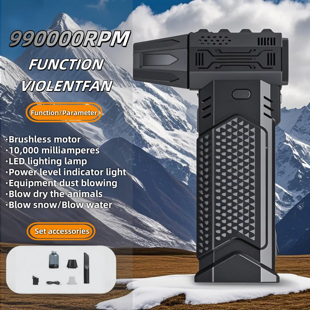

Powerful Dust Blower 990000RPM Brushless Motor Outdoor Air Duster Blower Type-C Rechargeable Air Blower Cleaning PC Turbo Fan