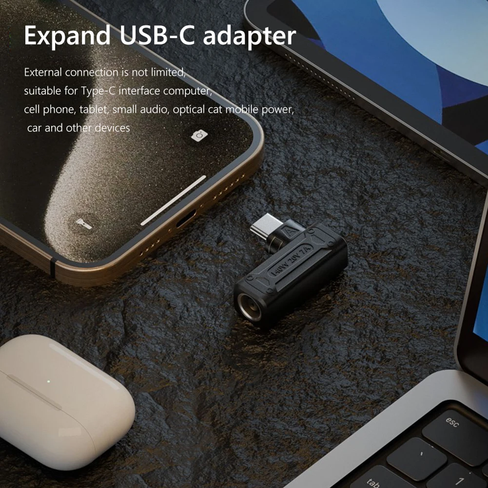 Разъем питания PD 140 Вт для ноутбука, адаптер питания постоянного тока в USB C, конвертер 5 В, 9 В, 20 в, адаптер для быстрой зарядки для MacBook, Huawei, Hp, планшетов