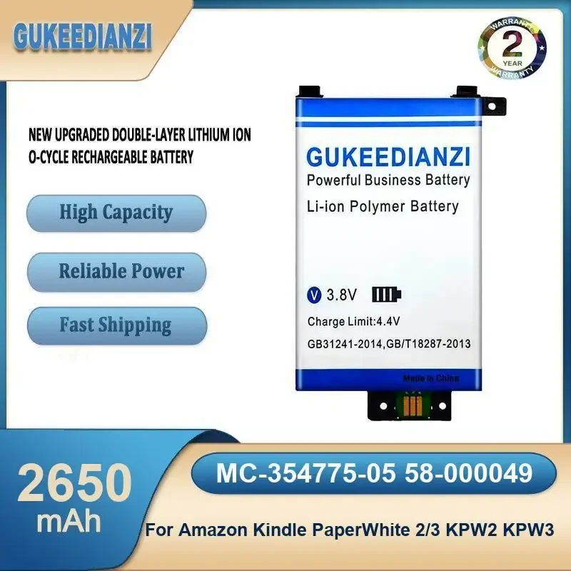

MC-354775-05 58-000049 2650mAh High Capacity Tablet Battery For Amazon Kindle PaperWhite 2/3 KPW2 KPW3