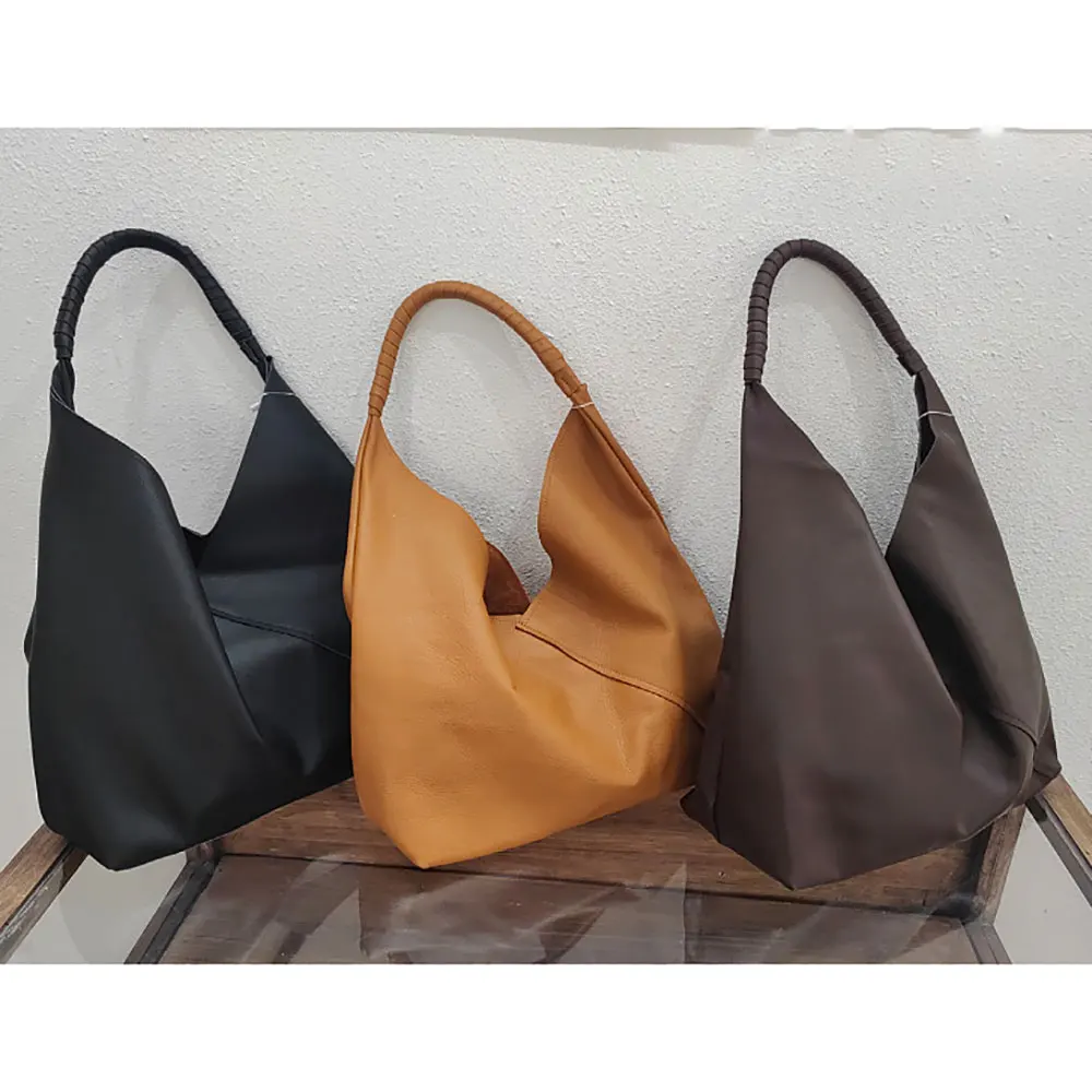 Women\'S New Senior Texture Soft Leather Shoulder Bag Commuter Retro Simple Handbag  High Quality Soft Office Ladies Leather