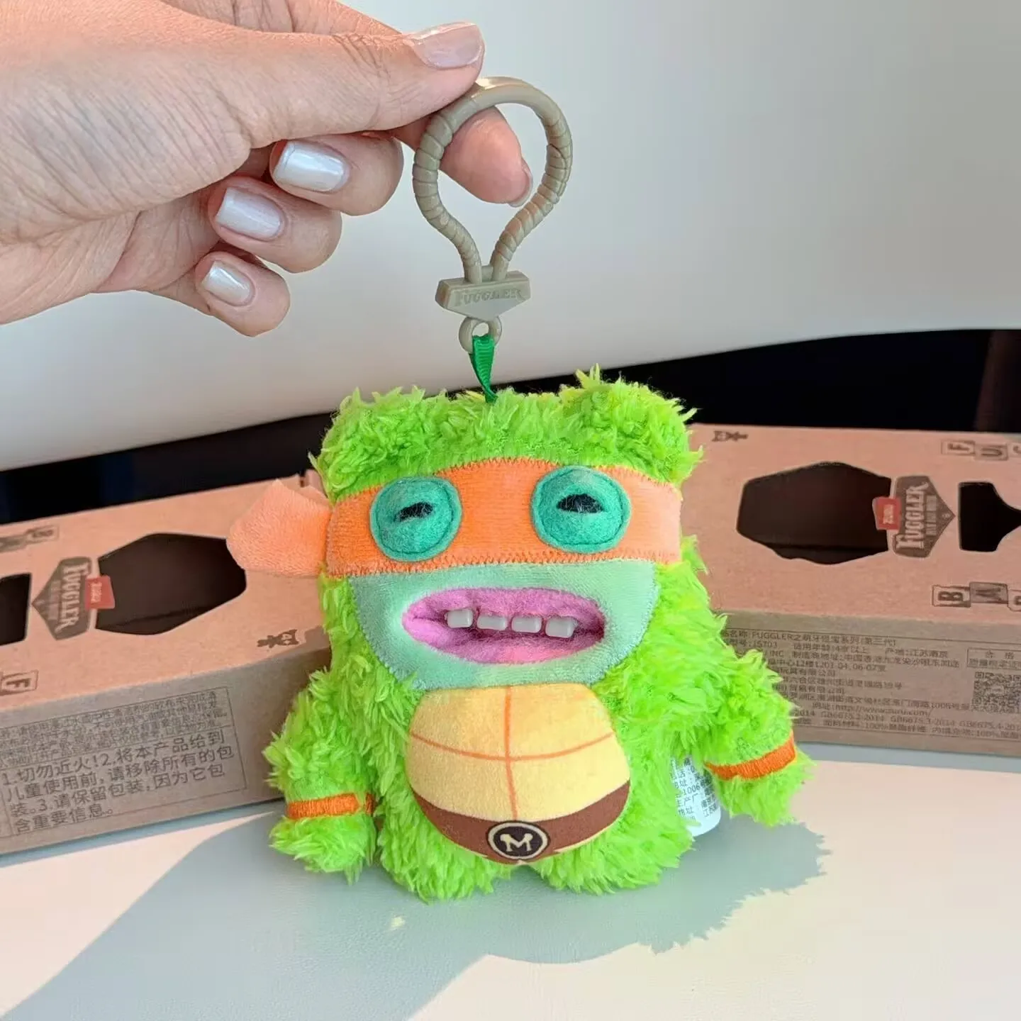 Fuggler Schlüsselanhänger Schildkröten Weiche Plüsch-Stoffpuppe Lustige Hässlich-Süße Zahnmonster-Spielzeuge Cartoon-Anime-Figuren Kinder-Trend Weihnachtsgeschenk – Detail 7