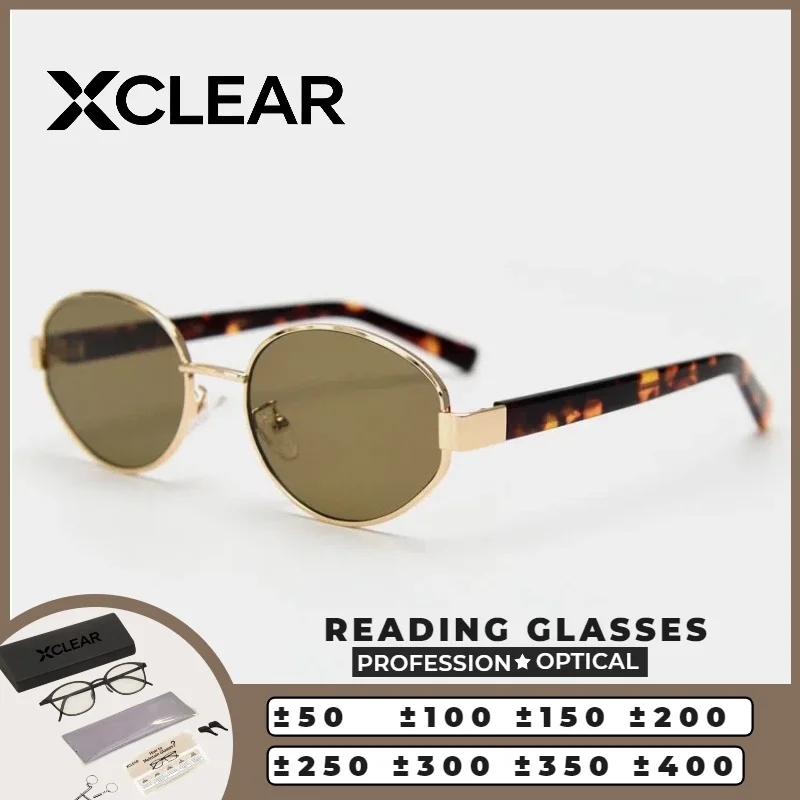 

XCLEAR Sunglasses Women Men Retro Round Gold Metal Frame Tortoiseshell Sunglasses Green Polarized Lens UV400 Optical Anti Blue