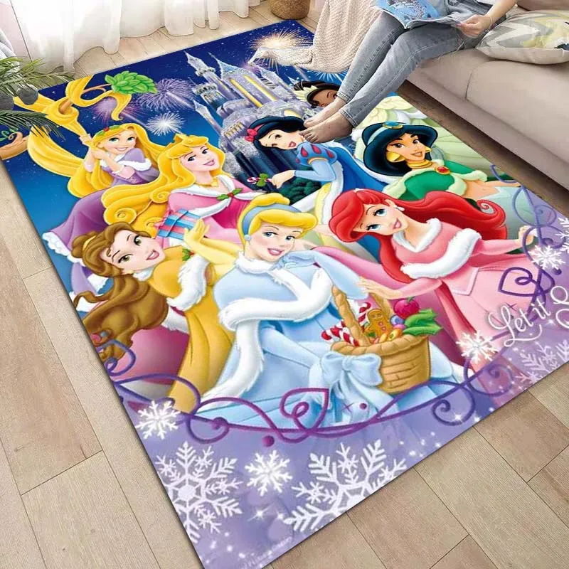 3D Printed Cartoon Cute Disney -Large -scale Carpet Home Living Room Bedroom Sofa Door Pad Children's House Princess Gift