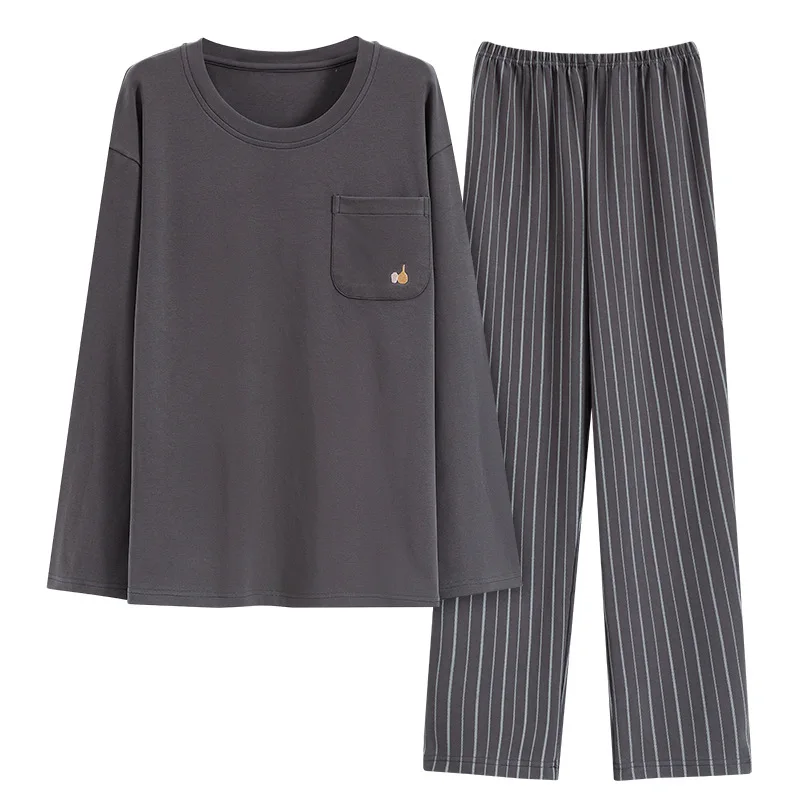 Winter Pajamas Set for Men Cotton Men's Sleepwear All Cotton Long Sleeves Autumn and Winter Sleepwear for Sleeping