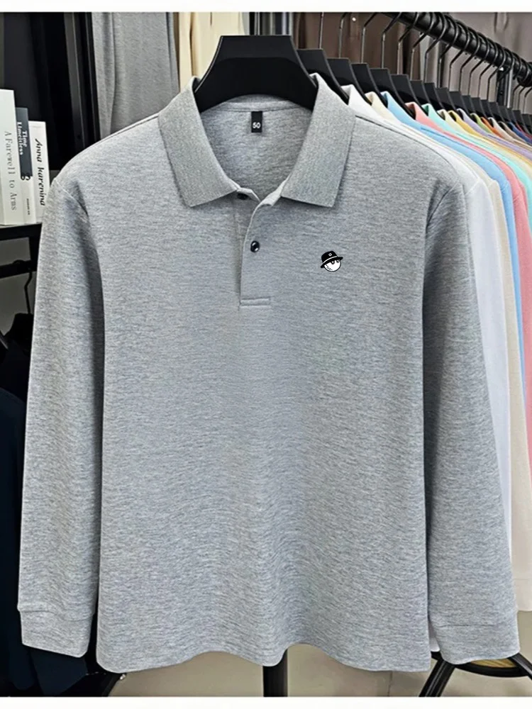 Golf Men's Polo Shirt Long Sleeve Brand Printed Top Spring 100% Cotton Comfortable Breathable Fashion Leisure High end T-shirt image 6
