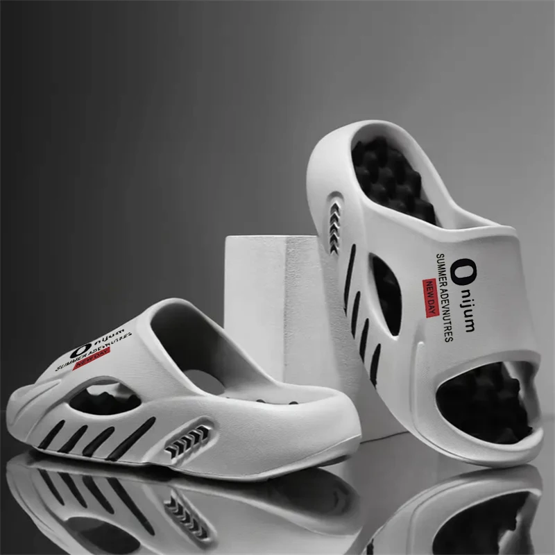 Men's Slippers EVA Non-slip Slides Fashion Casual Slippers Open Toe Men's Slides Sandals Outdoor Hole Shoes Male Larger Size image 6