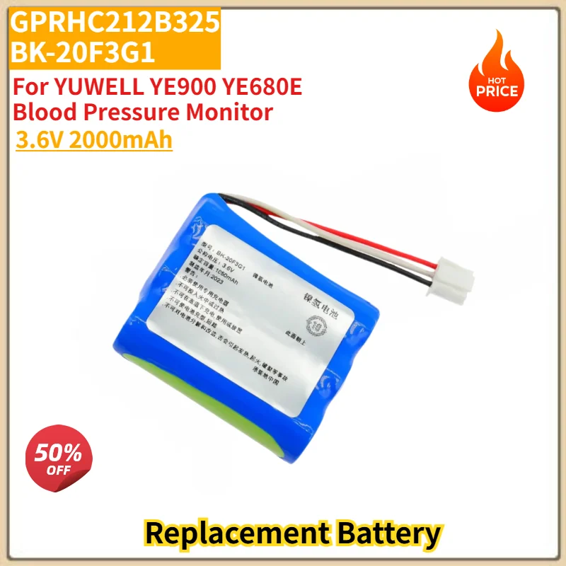 

Brand New GPRHC212B325 BK-20F3G1 High Quality Battery 3.6V 2000mAh for YUWELL YE900 YE680E Blood Pressure Monitor Battery