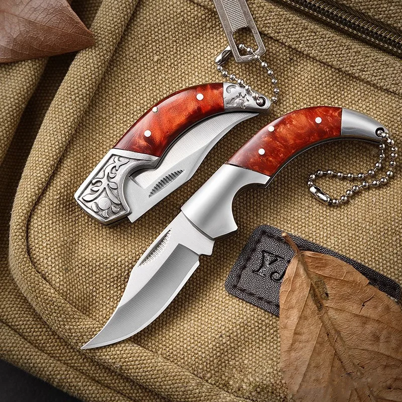 Key chain knife outdoor portable folding fruit knife multi-functional mini EDC pendant knife fruit knife knife folding knife