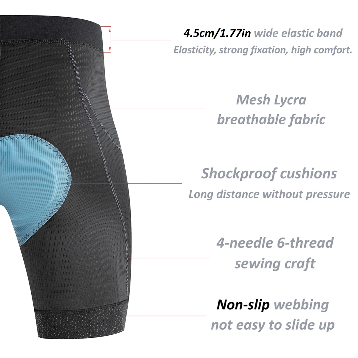 Shockproof Cycling Shorts Padded Riding Underwear Breathable Mesh MTB Shorts Road Bike Pants Anti-Slip Bicycle Cycling Equipment