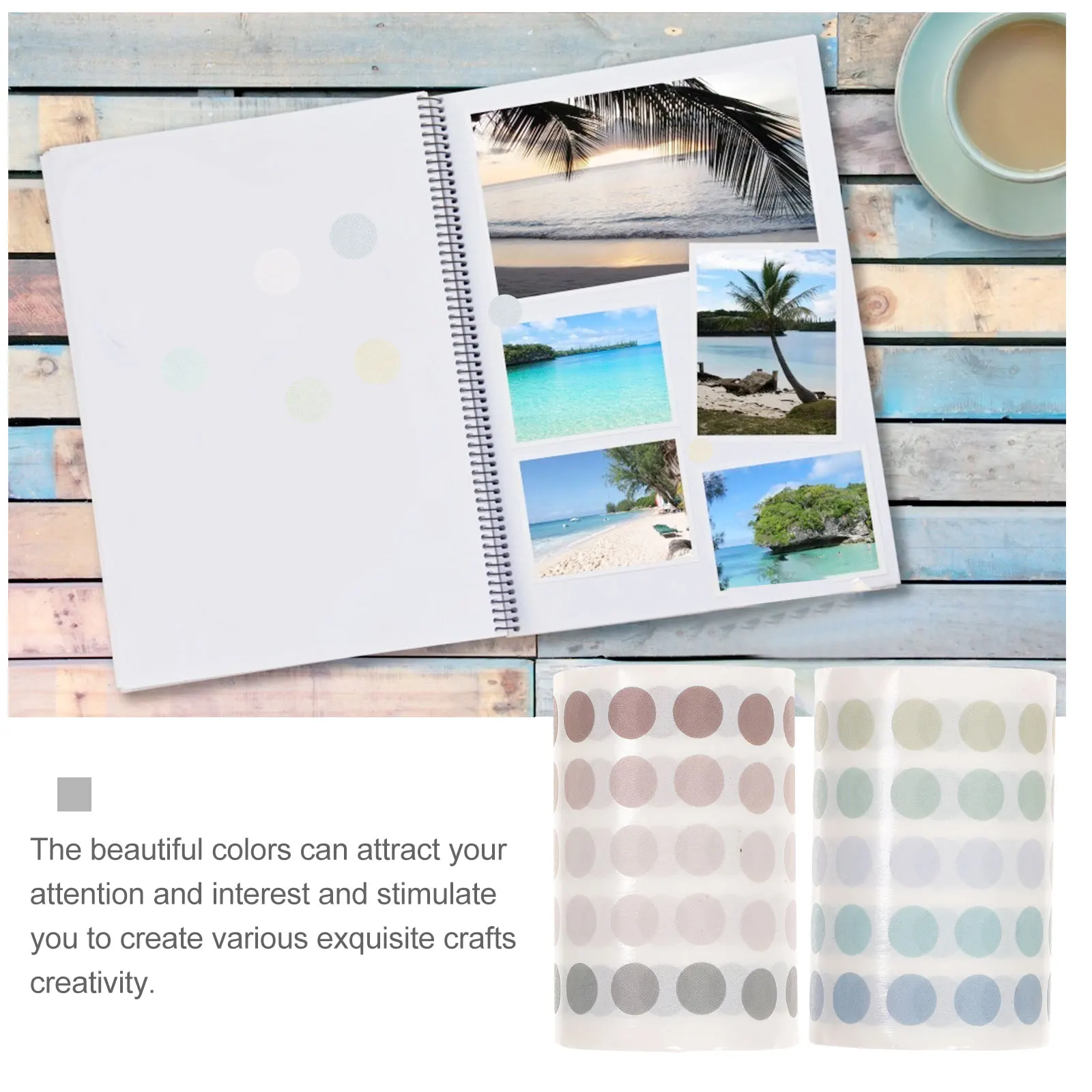 

2 Rolls Stickers Round Mini Colored Small Planner Cute Sealing Pp Travel
