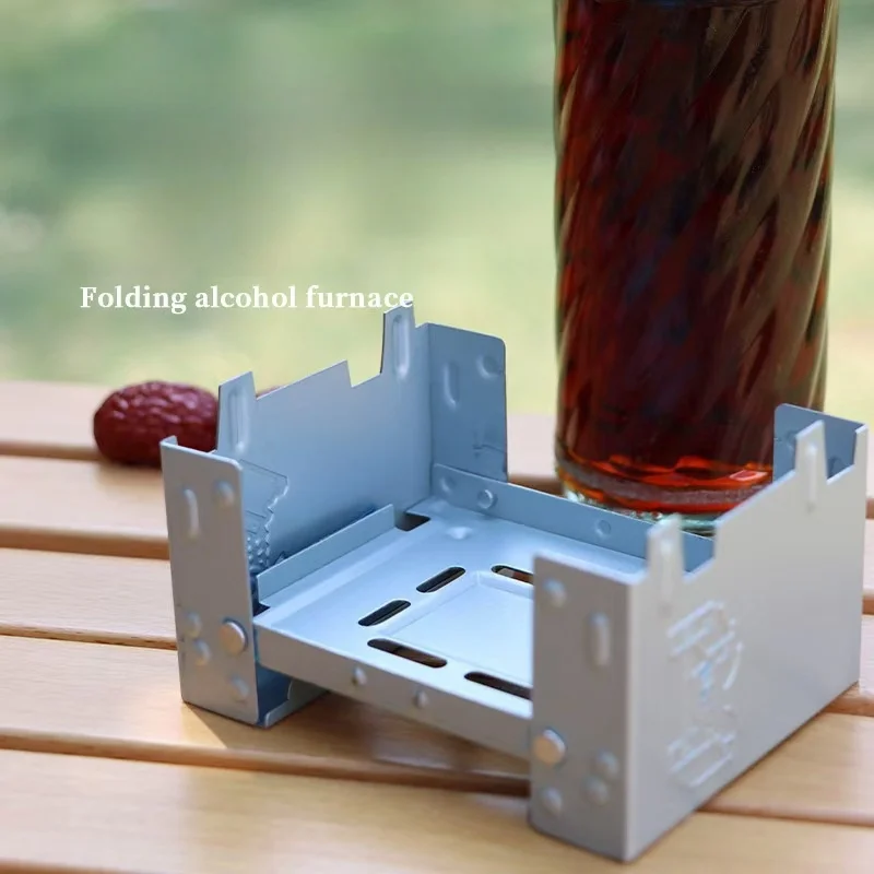 Outdoor Alcohol Stove Mini Foldable Solid Fuel Wax Stove Portable Camping Alcohol Burner Lightweight Picnic Alcohol Stove view 4