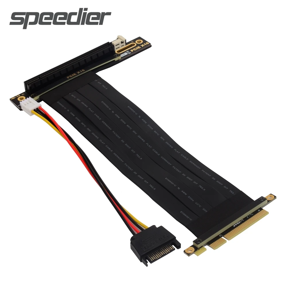 PCIE Riser PCI Express PCI E x8 to x16 Riser Ribbon Extender Extension Cable PCI-Express Gen3.0 Riser for Graphics Card Vertical