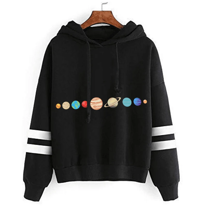 Planets Solar System Graphic Men Women Classic Hoodies Moon Solar System Print Fashion Hoodie Funny Planets Casual Daily Hoodies