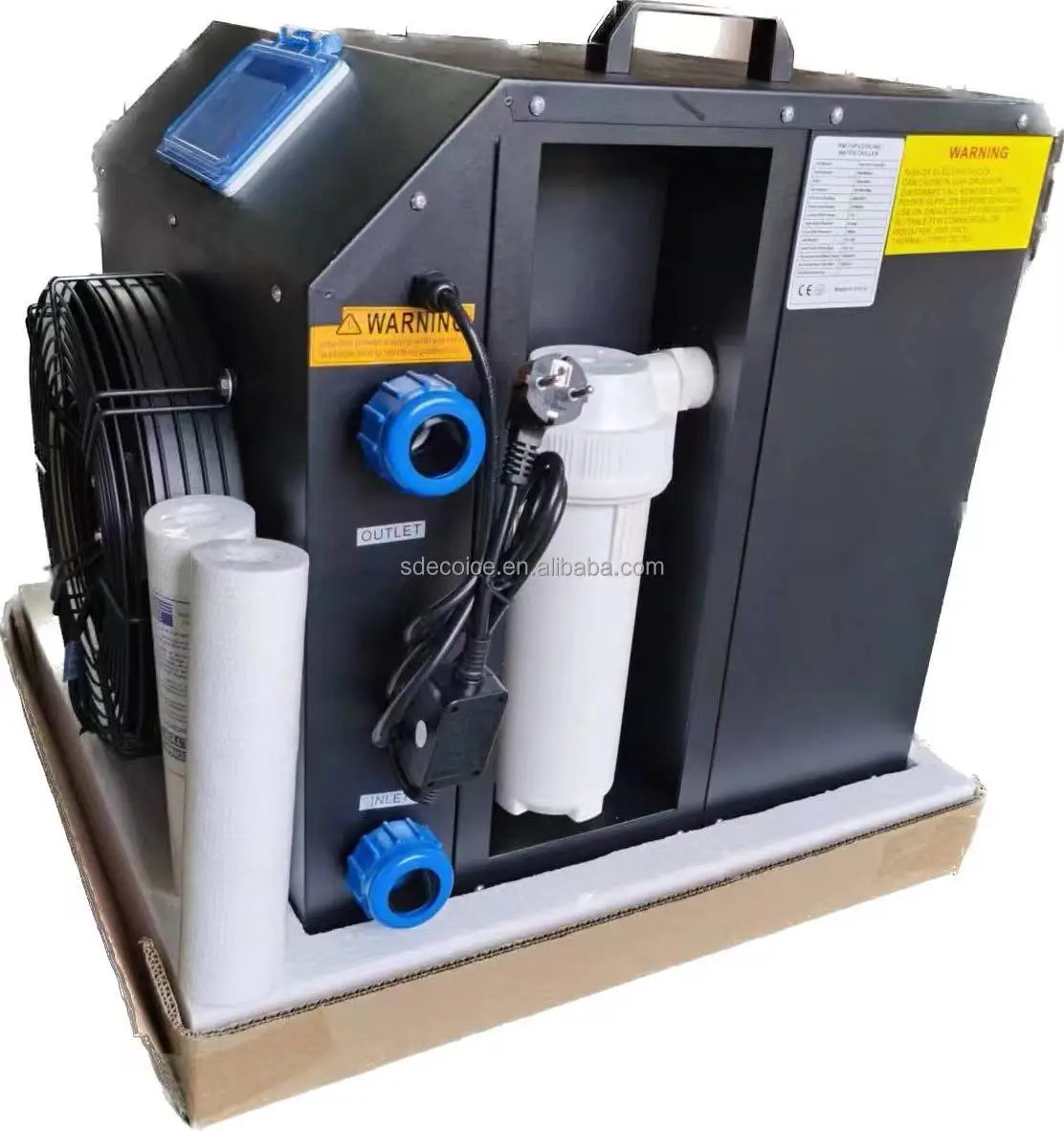 2HP Industrial Water Chiller With UV Device For Seafood Cylinder Fish Pond Aquarium Cooling System