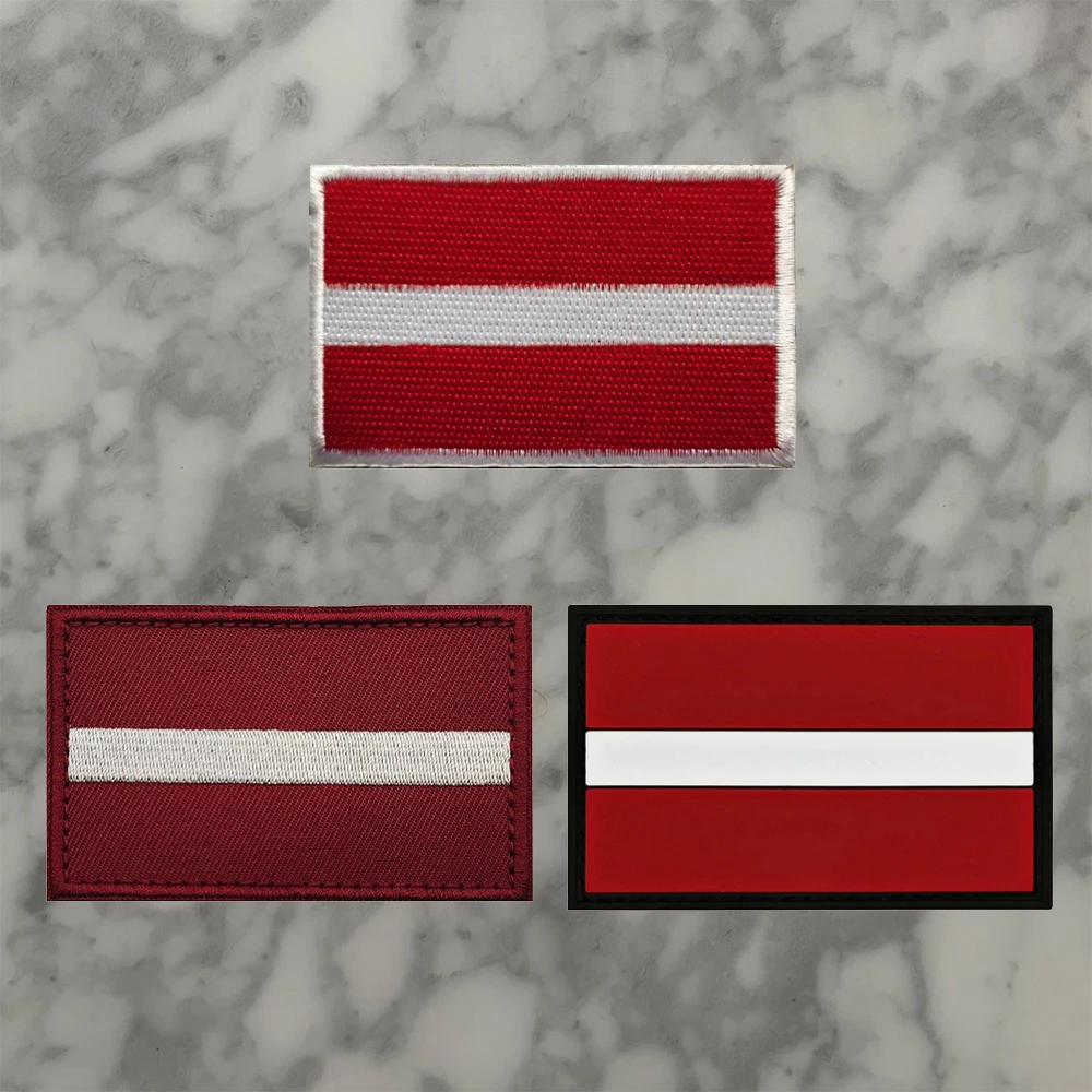 Latvia Estonia Lithuania National Flag Embroidered Patches PVC Rubber Flags Tactical Strip Appliques Armband Badges For Clothing