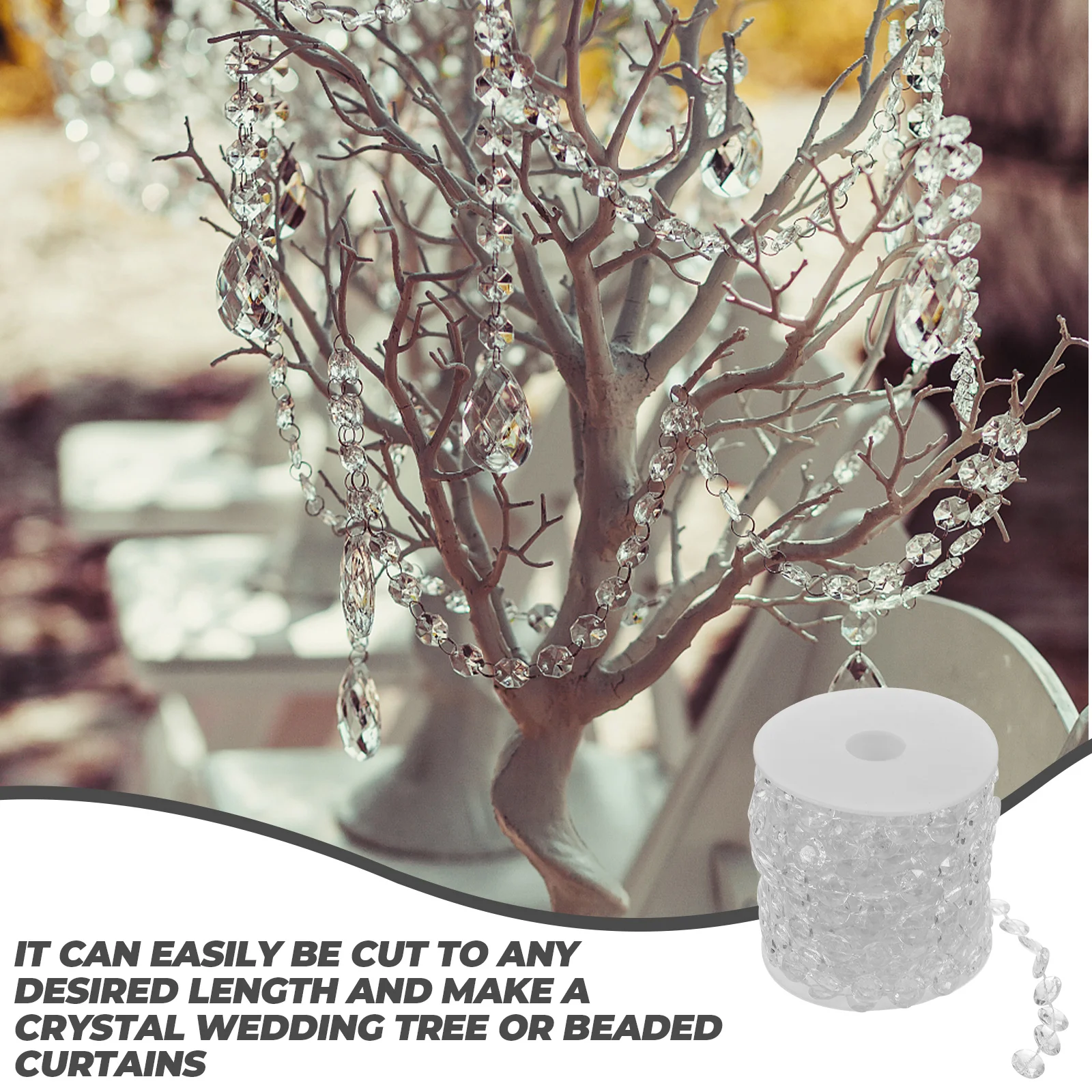 10 M Wedding Decor Tree Transparent Crystal Bead Curtain Decorations