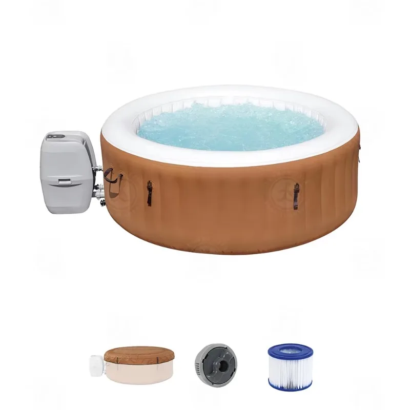 New Trend Infla  Spa Hot Tub Square Round Spa Por  Hot Tub Model 2-4 People Outdoor Infla  Spa