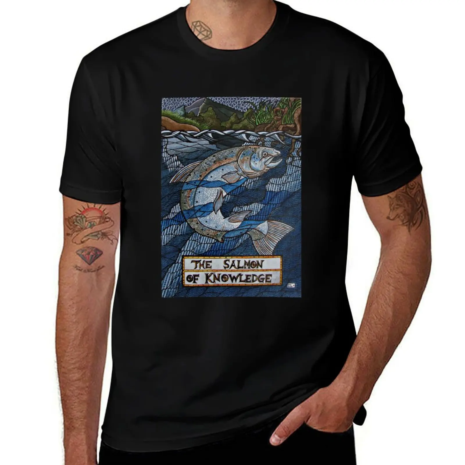 T-shirt « Le Saumon de la Connaissance », coupe classique, t-shirt uni.