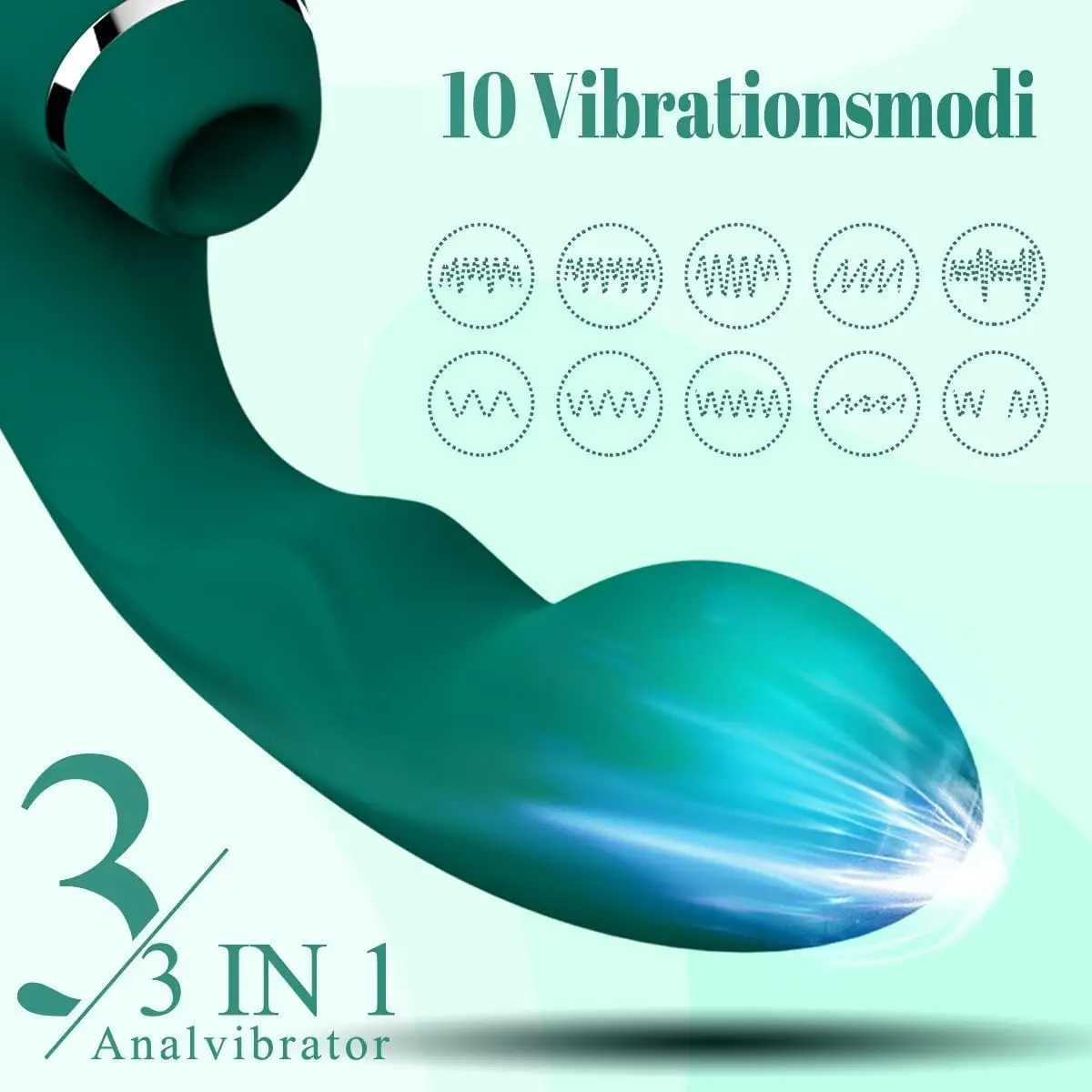 Sex Toys 3in1 Dildo Silicone Tongue Licking Vibrator with 10 Vibration Modes Vaginal Masturbator Anal Stimulator for Women - view 4