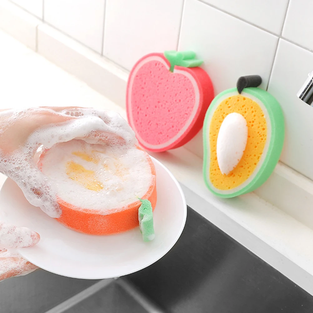 

4 Pcs Shape Cleaning Sponges Kitchen Scrubber Dish Sponge Household Non Scratch Grease Remover Dish Sponge Reusable