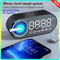 Wireless Bluetooth Speaker Digital Alarm Clock LED Mirror Digital Clock Support TF FM Radio Sound Box Bass Subwoofer Speaker New