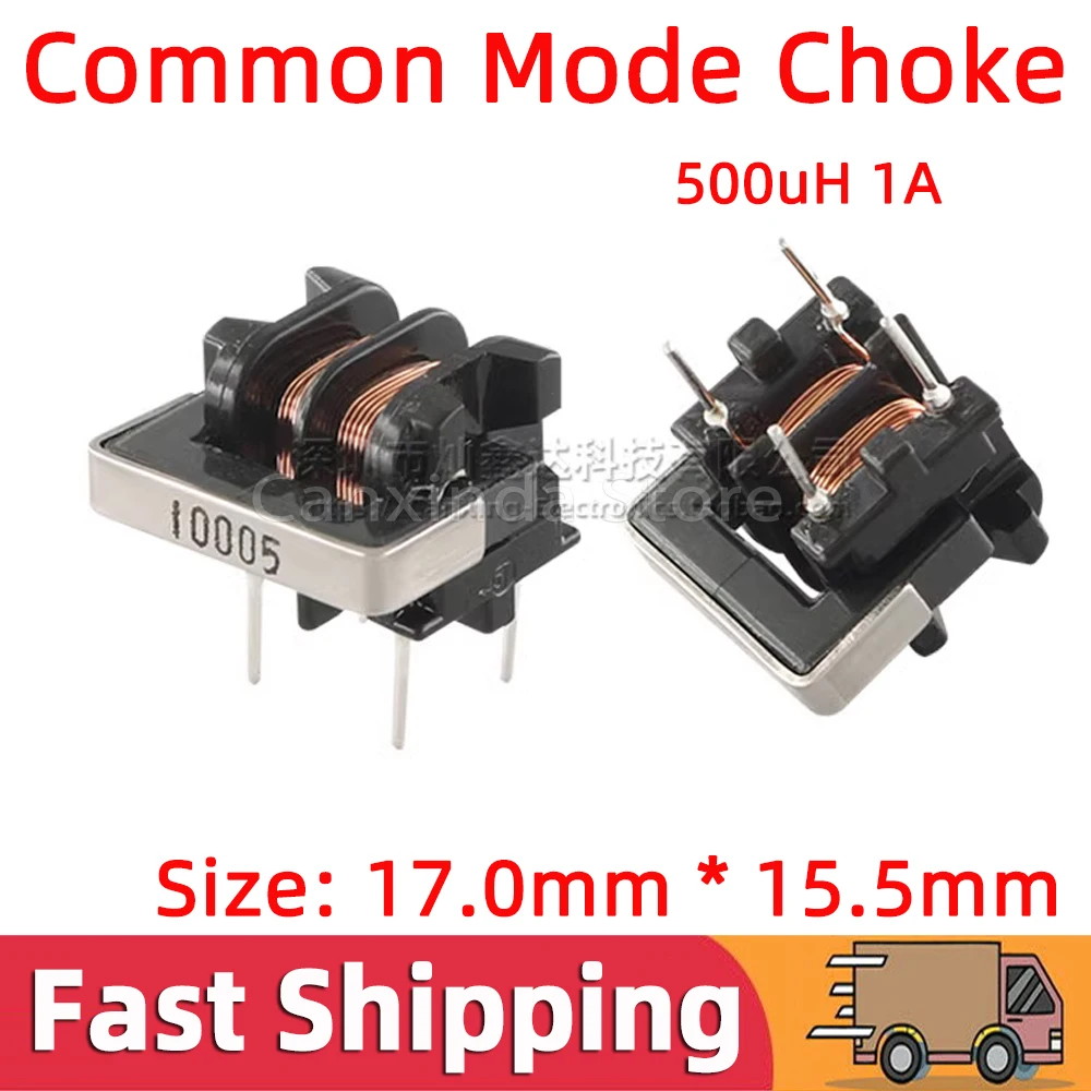 

5pcs SU9H-10005 UU9.8 Common Mode Suppression Choke Coil Power Inductor Inductance 500uH 1A Switching Power Supply Filter DIP