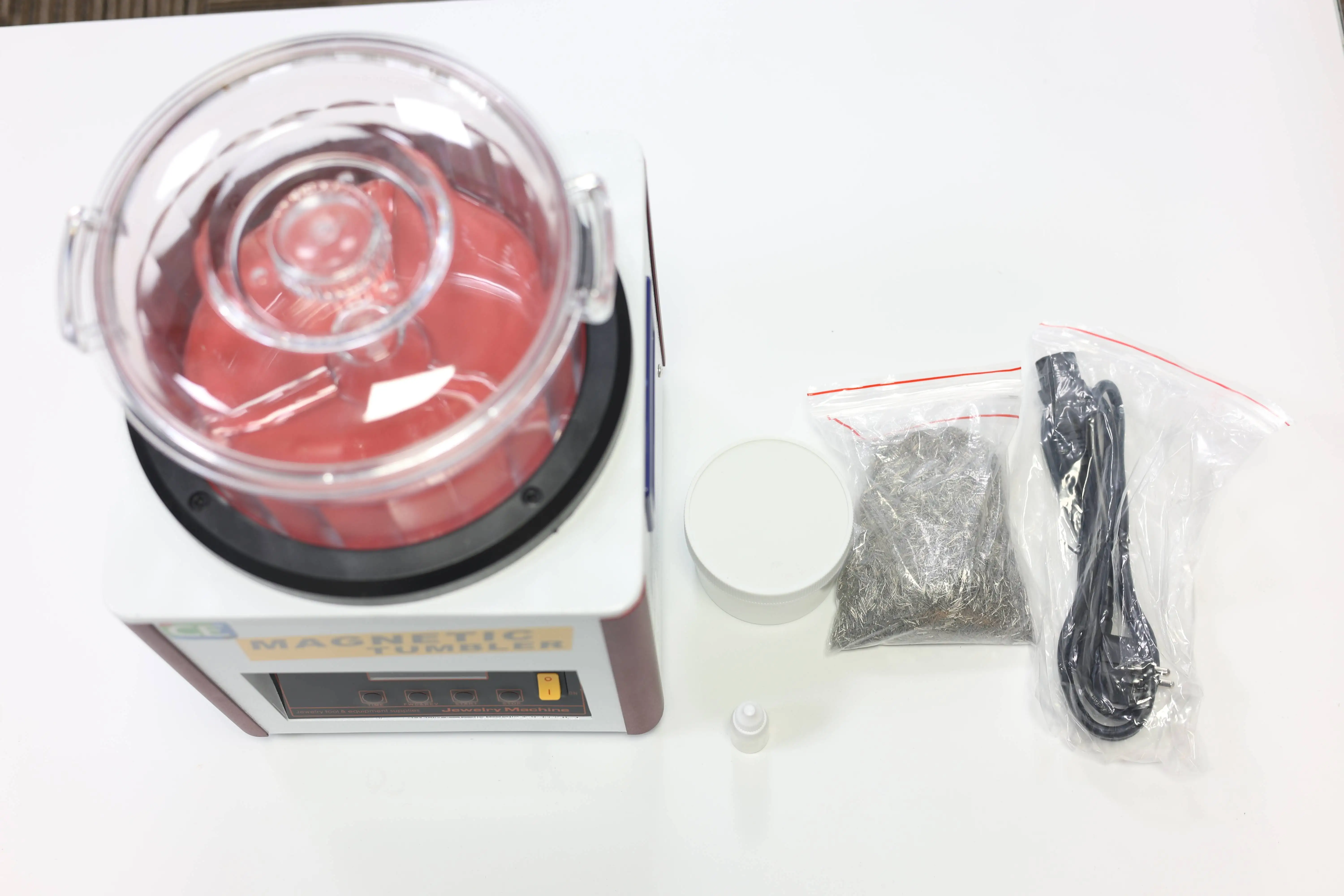 

KT-185S Magnetic Polishing Machine Cleaner Set Hot Selling Tumbler 2000 RPM 600g For Jewelry Cleaning Tools