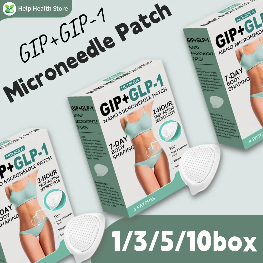 

10/5/3/1 коробка Nano Body Care Patch GLP1 Пептидная формула для подтяжки подтяжки контур Втрата веса Сжигание жира Легкий ежедневный ленивый уход