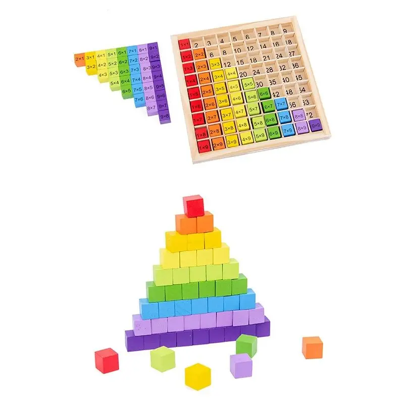 Giocattoli educativi in legno Montessori per bambini Giocattoli per bambini 99 Tabella di moltiplicazione Matematica in età prescolare Aritmetica