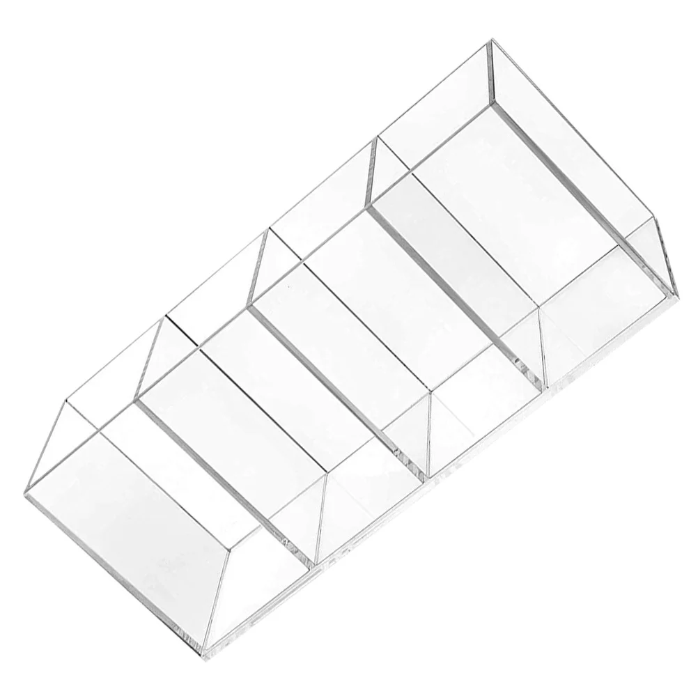 

Acrylic Pencil For Desk Pen Organizer Cosmetics Brush Container Desktop Storage Holder 4-Compartment Stationery Organizer