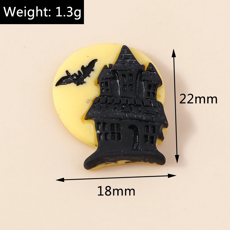 10 stücke gemischte Halloween Charms niedlichen Harz Witch Hut Katze Kürbis Mond Geist Charms Anhänger für DIY Schmuck machen Zubehör – Detail 19