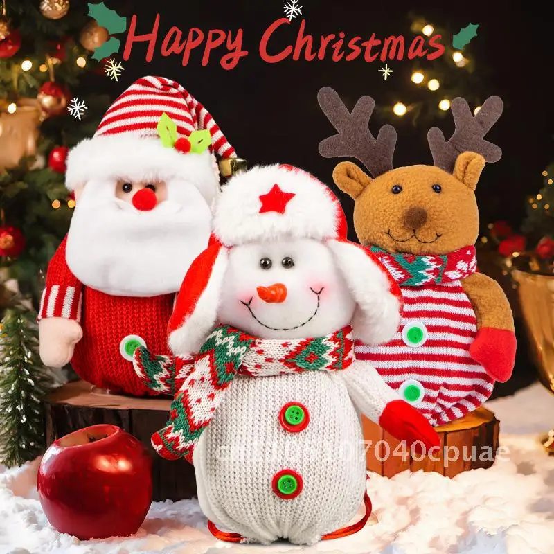 

Knitted wool apple bag Christmas Christmas Eve gift bag cartoon plush doll