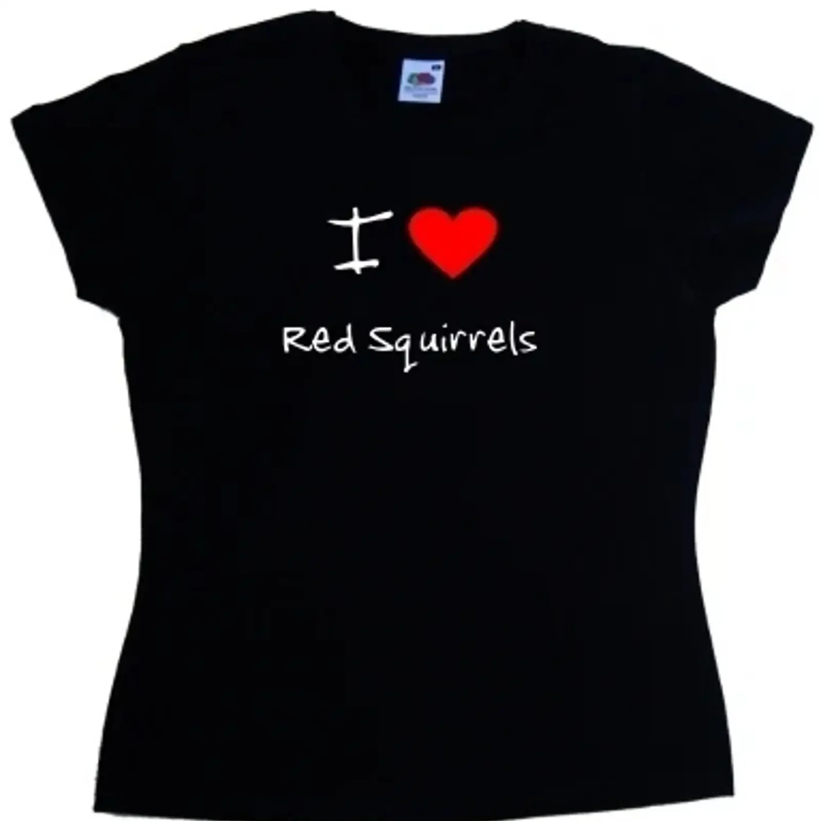 I Love Heart Red Squirrels Damen T Shirt vintage Washed Stretched Stylish streetwear homme designer clothes Soft Slightly