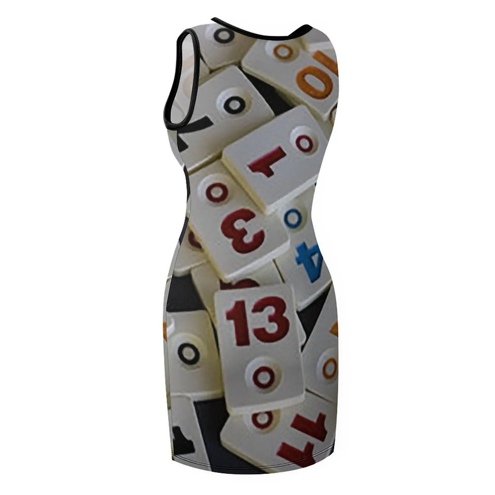 Rummikub pedras padrão colorido sem mangas vestido de verão mulher vestidos senhoras vestidos para mulher 2025 roupas femininas