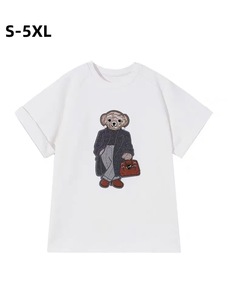 Luxury Brand Designer High-end Print Men\'s Ralph Bear T-Shirt Loose Women\'s Lauren Bear T-Shirt Summer New 2024 Oversized M-3XL