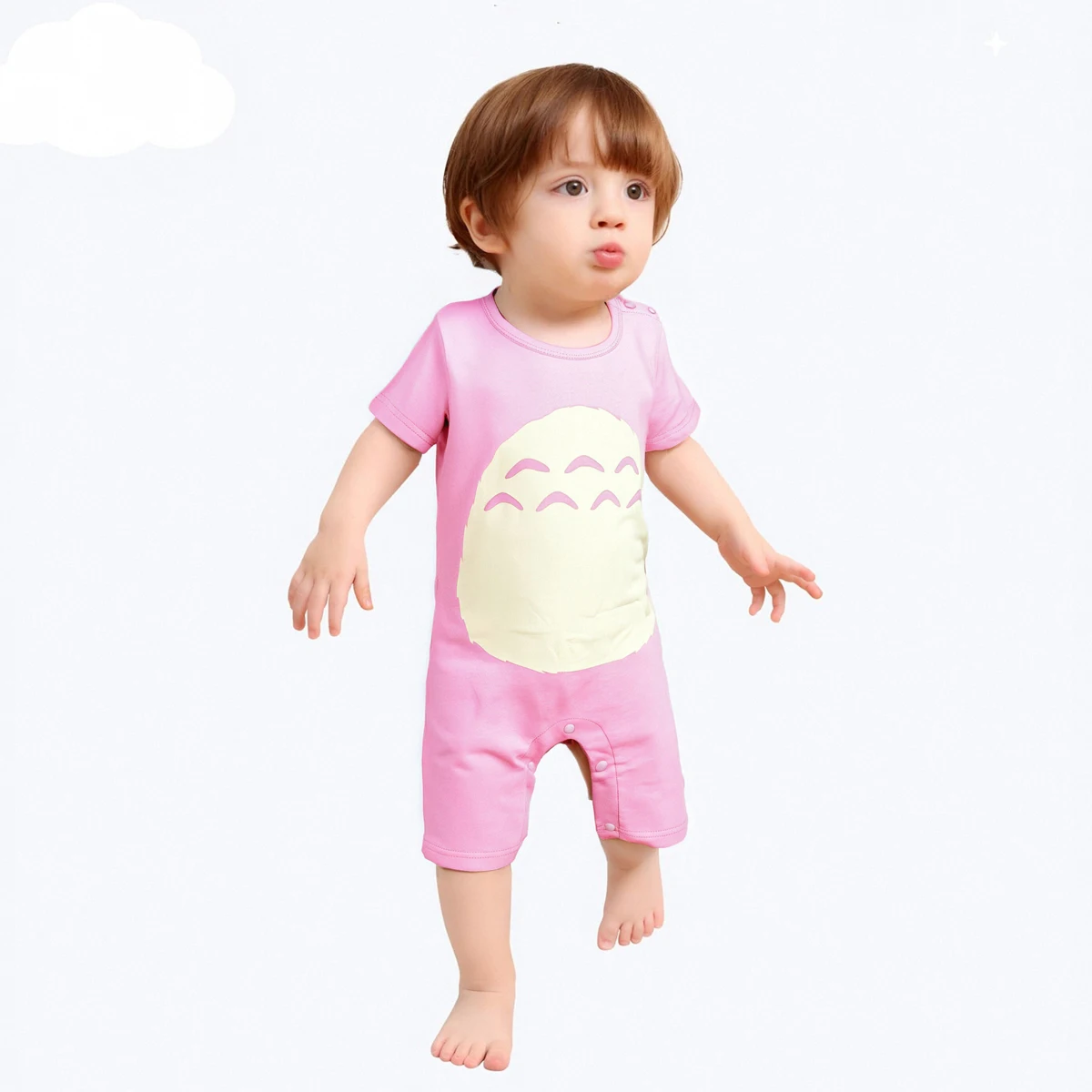 Disfraz de una pieza para bebé recién nacido, conjuntos de ropa para niña, traje de Totoro de Animal Purim con sombrero, pelele rosa bonito para cumpleaños