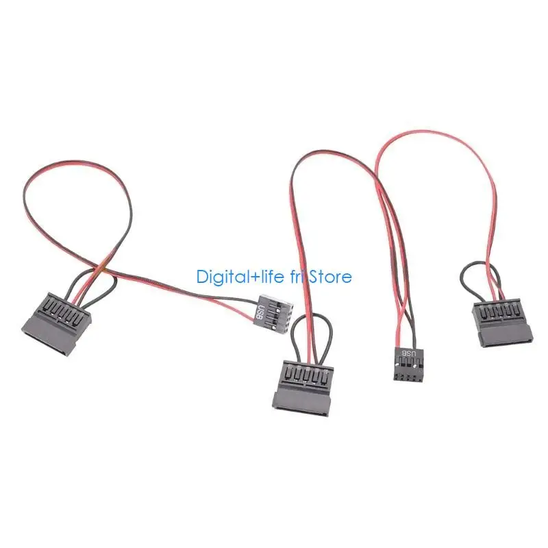 E06D Powerful 239 USB to Power Cord USB 9pin Female to Double 15pin Male